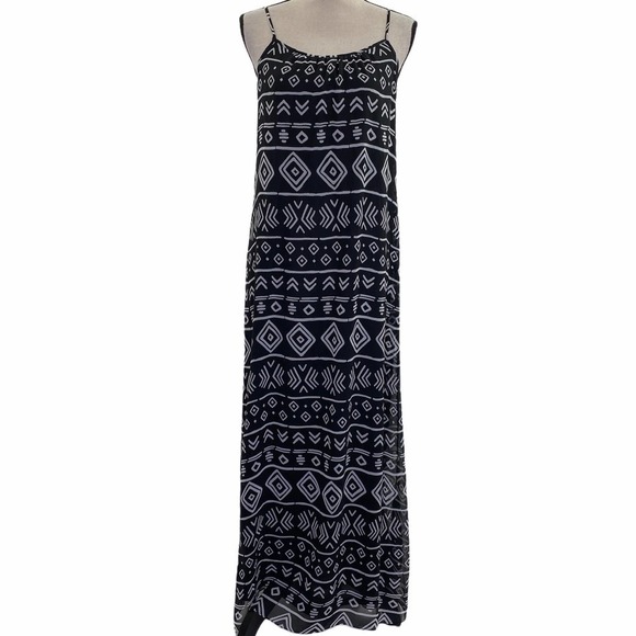 FOREVER 21 Black White Aztec Maxi Dress Medium - Picture 4 of 11